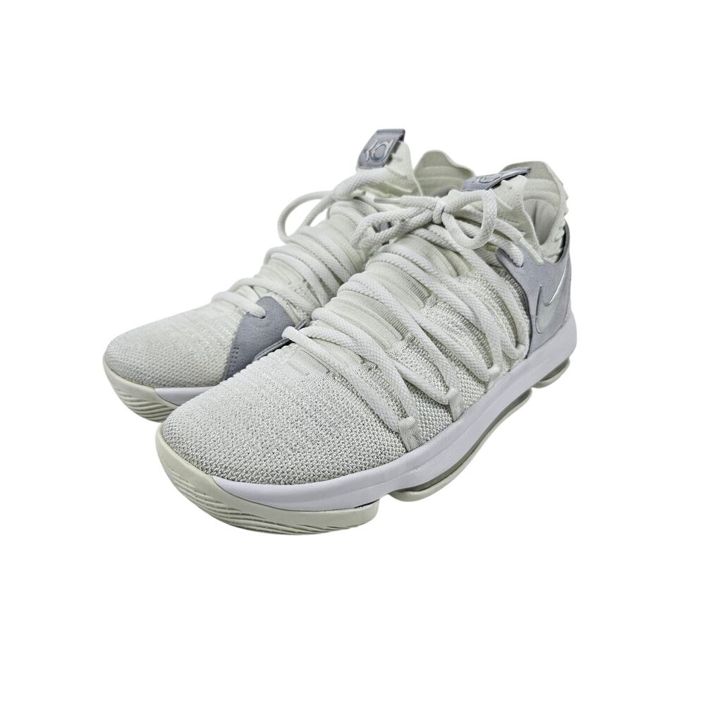 Nike Mens Size 10 Sneakers Still KD 10 Basketball Shoes White Silver
